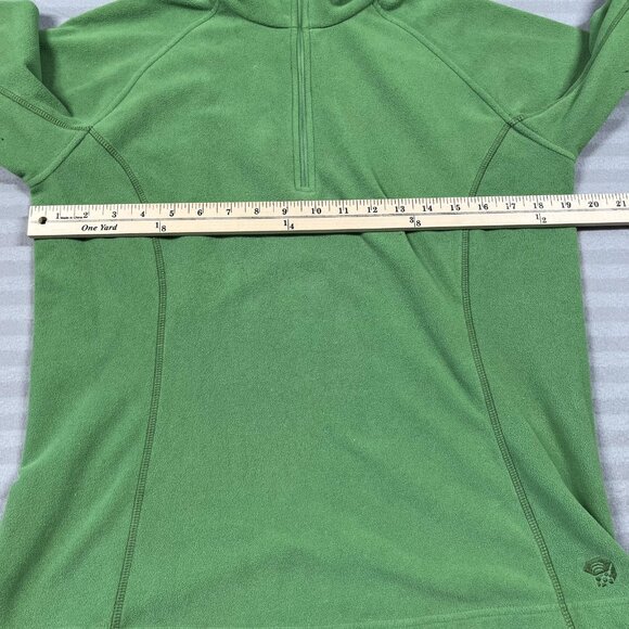 Mountain Hardwear Pullover Womens Large Green Fleece Quarter Zip Neck Hiking - Picture 3 of 6